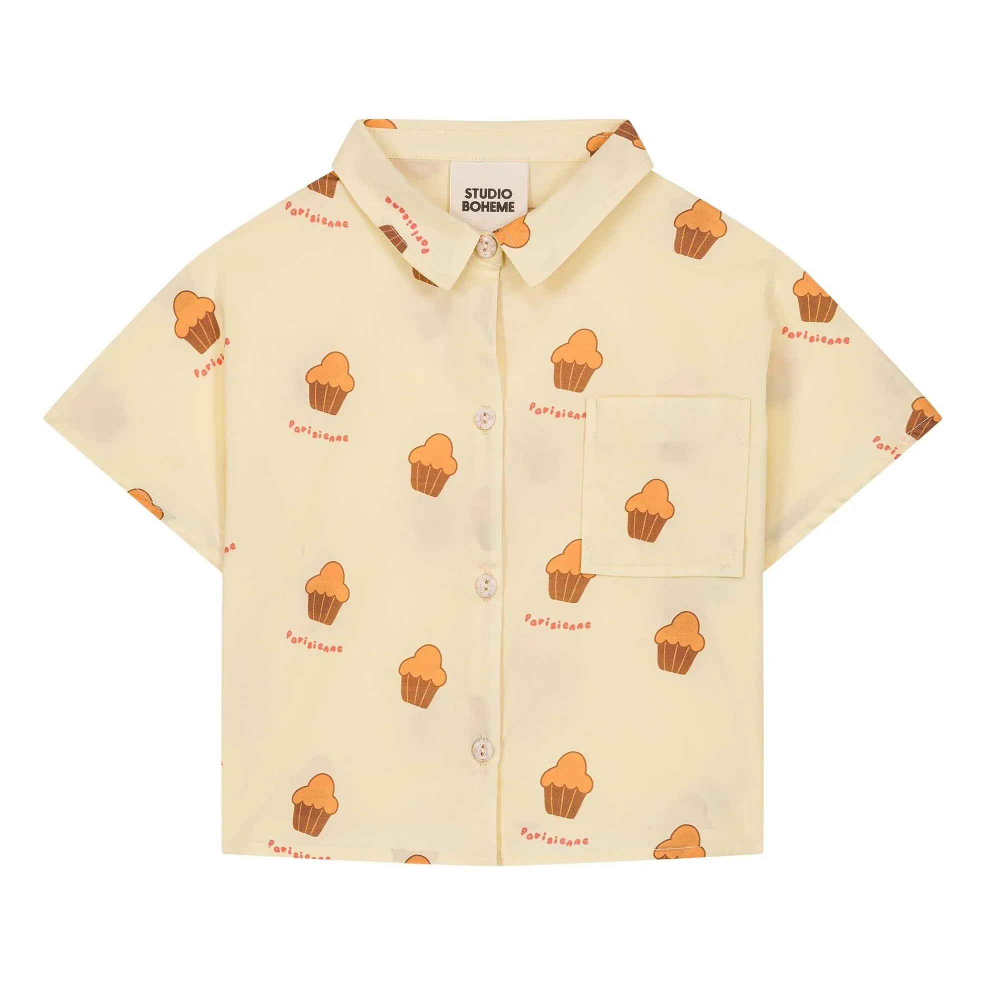 Studio Bohème Pale Yellow Voile Brioches Organic Cotton Shirt