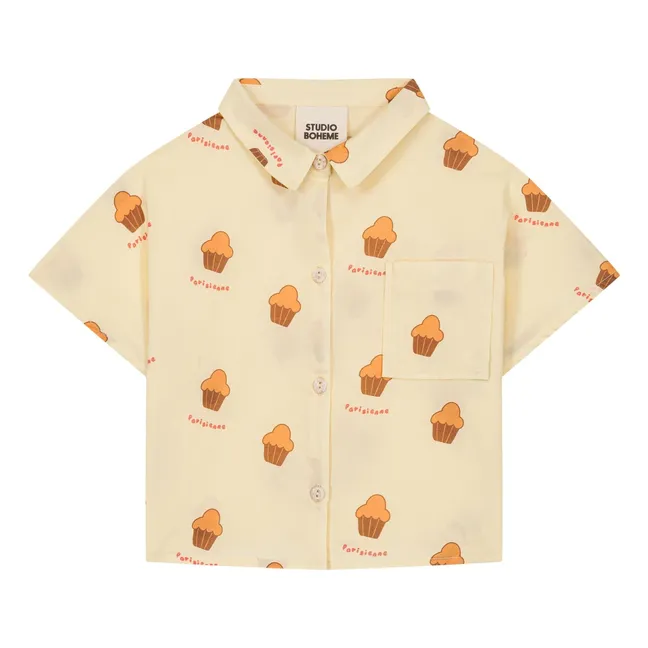 Camisa de algodón orgánico Voile Brioches | Amarillo