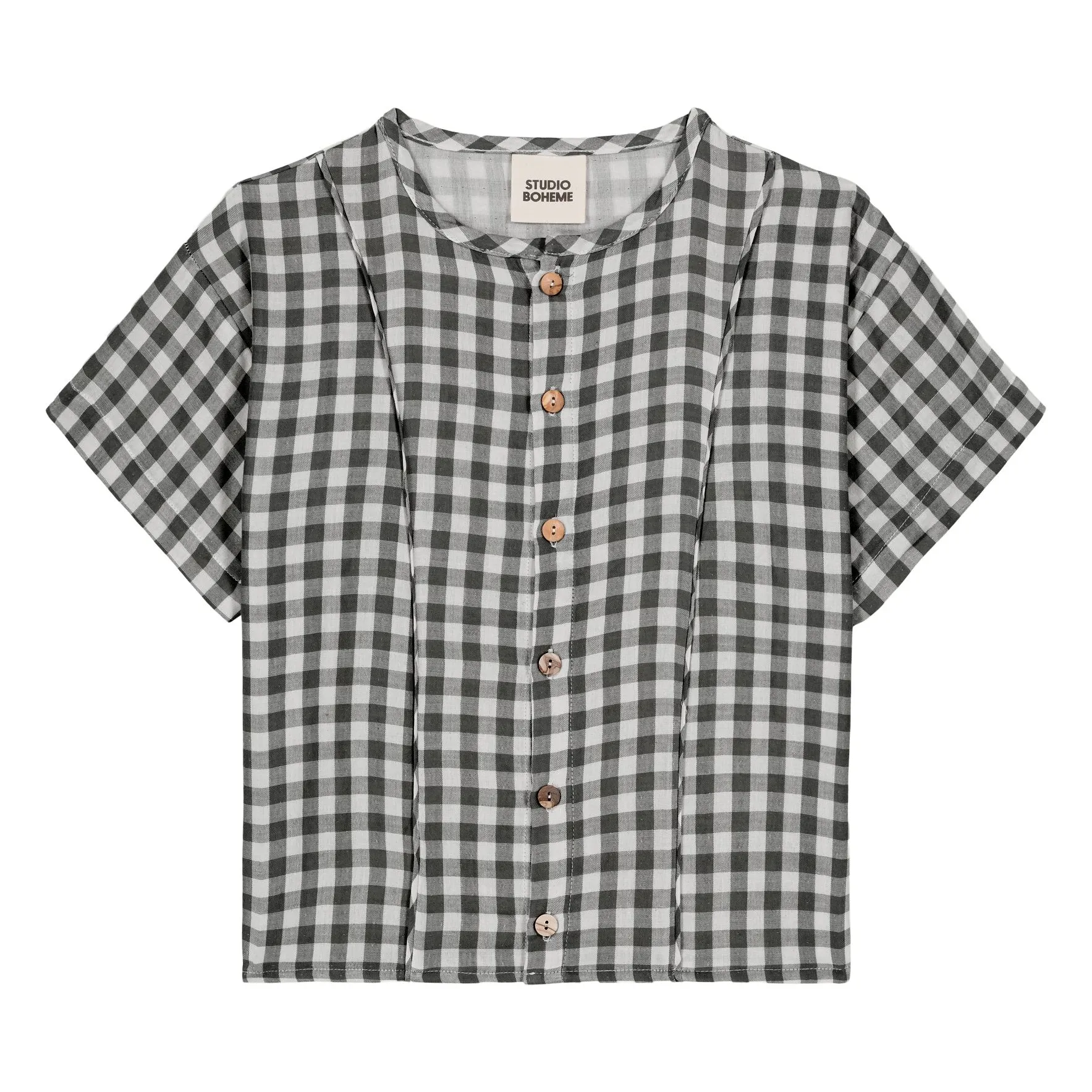 Studio Bohème Black Thelme Vichy Blouse Organic Cotton Gauze
