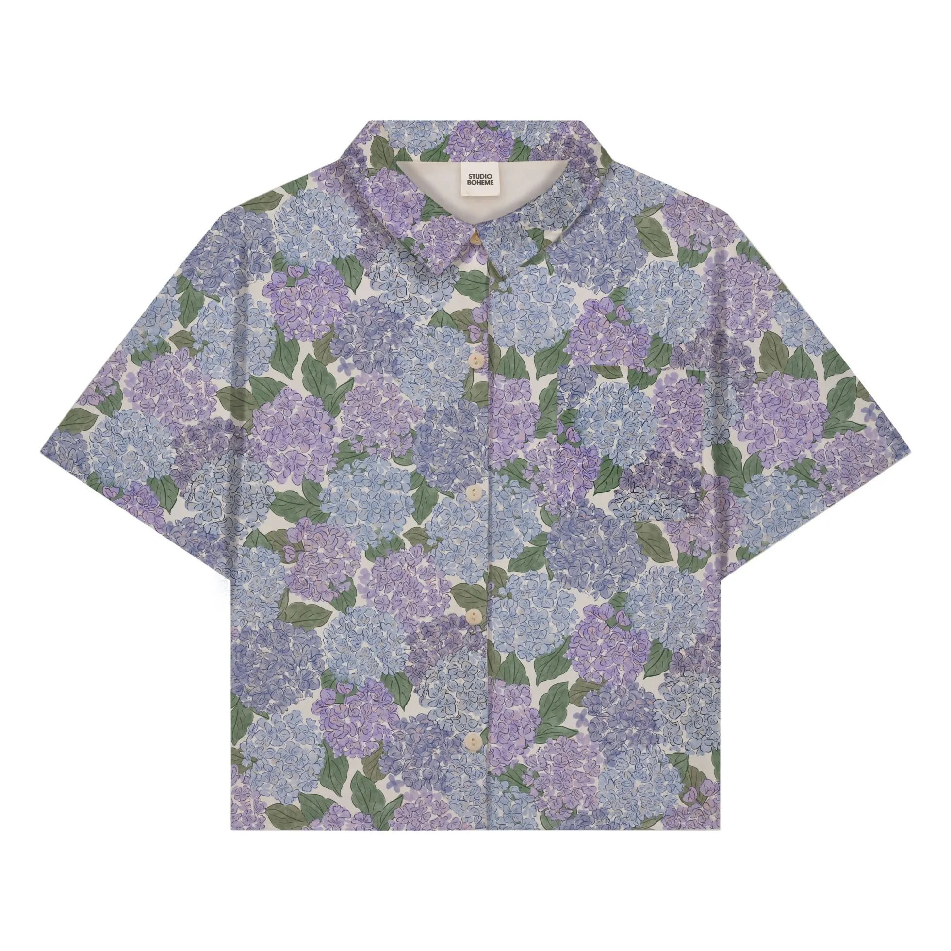 Studio Bohème - Chemise Manches Courtes - Coton Biologique - Lilas - 3 ans