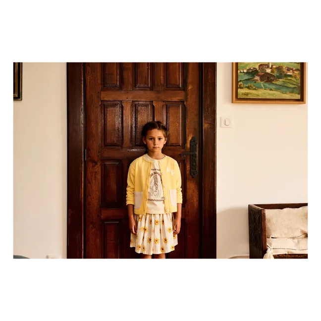 Contrast Pockets Organic Cotton Vest | Yellow