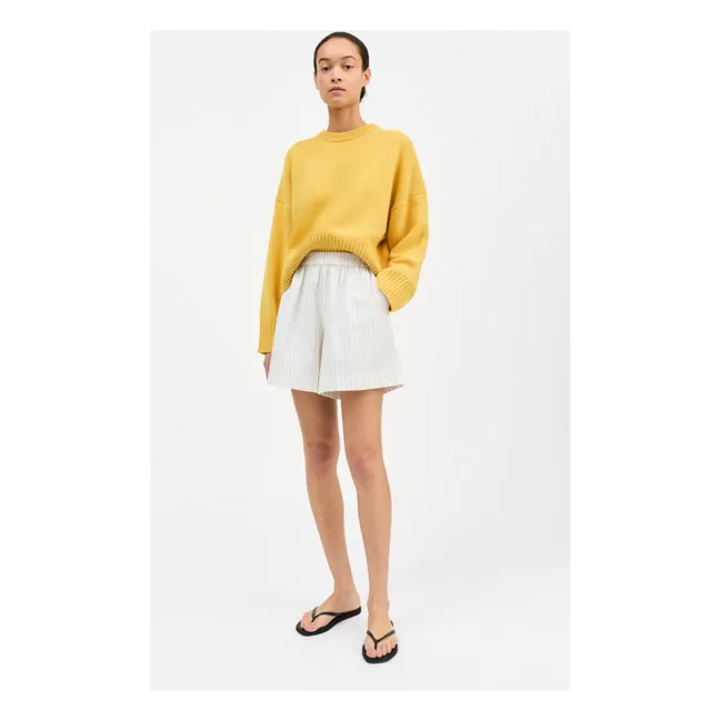 Edgar Cotton Striped Shorts | Blue