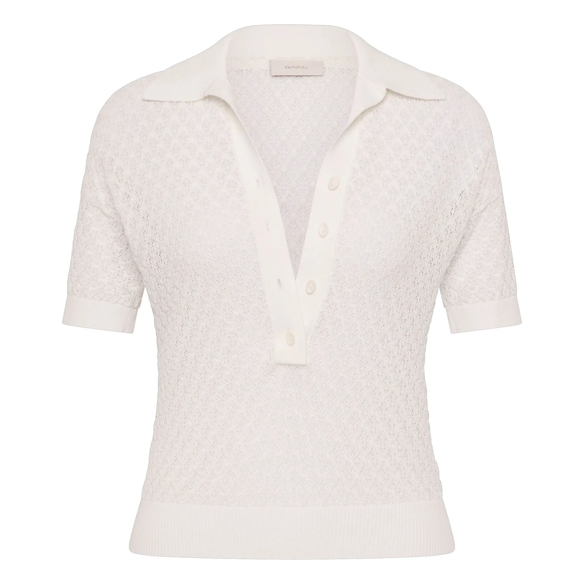 Polo Pointelle Lena Coton | Ecru- Image produit n°0