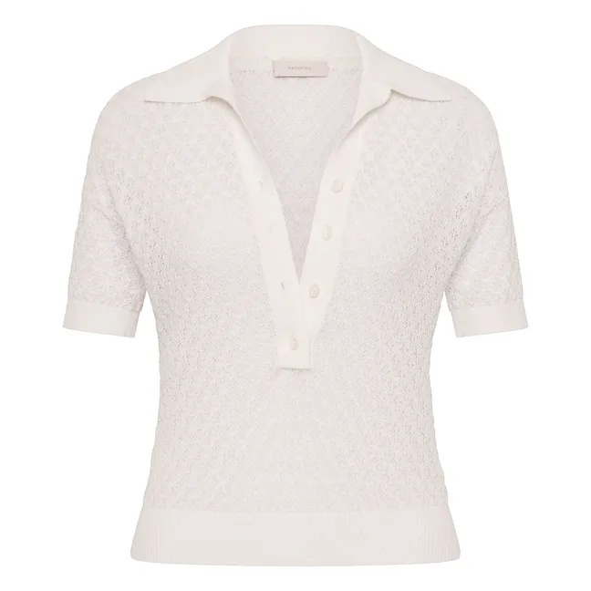 Polo Pointelle Lena Coton | Ecru