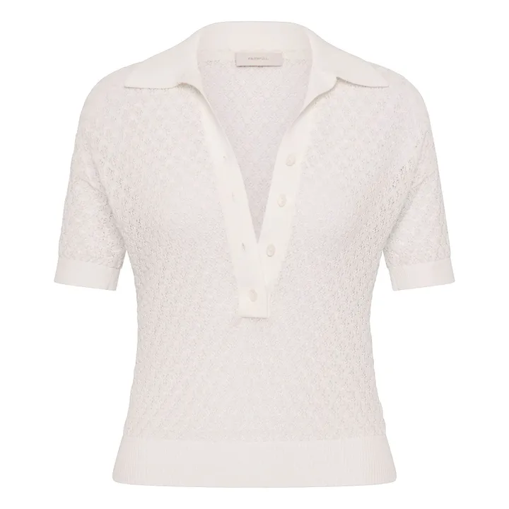 Polo de algodón Pointelle Lena | Crudo- Imagen del producto n°0