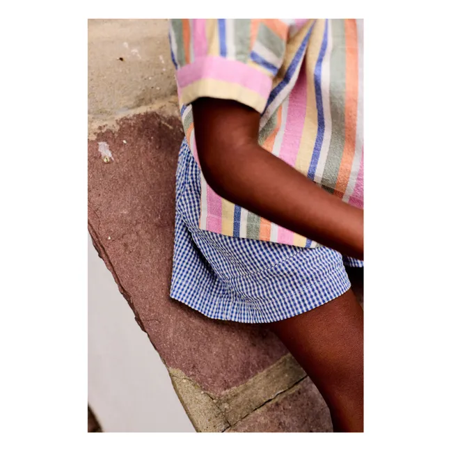 Vichy Seersucker shorts | Azure blue