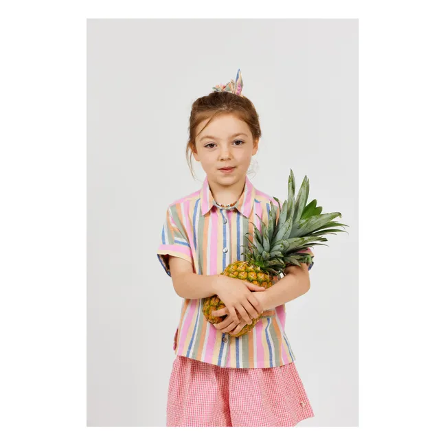 Vichy Seersucker shorts | Pink