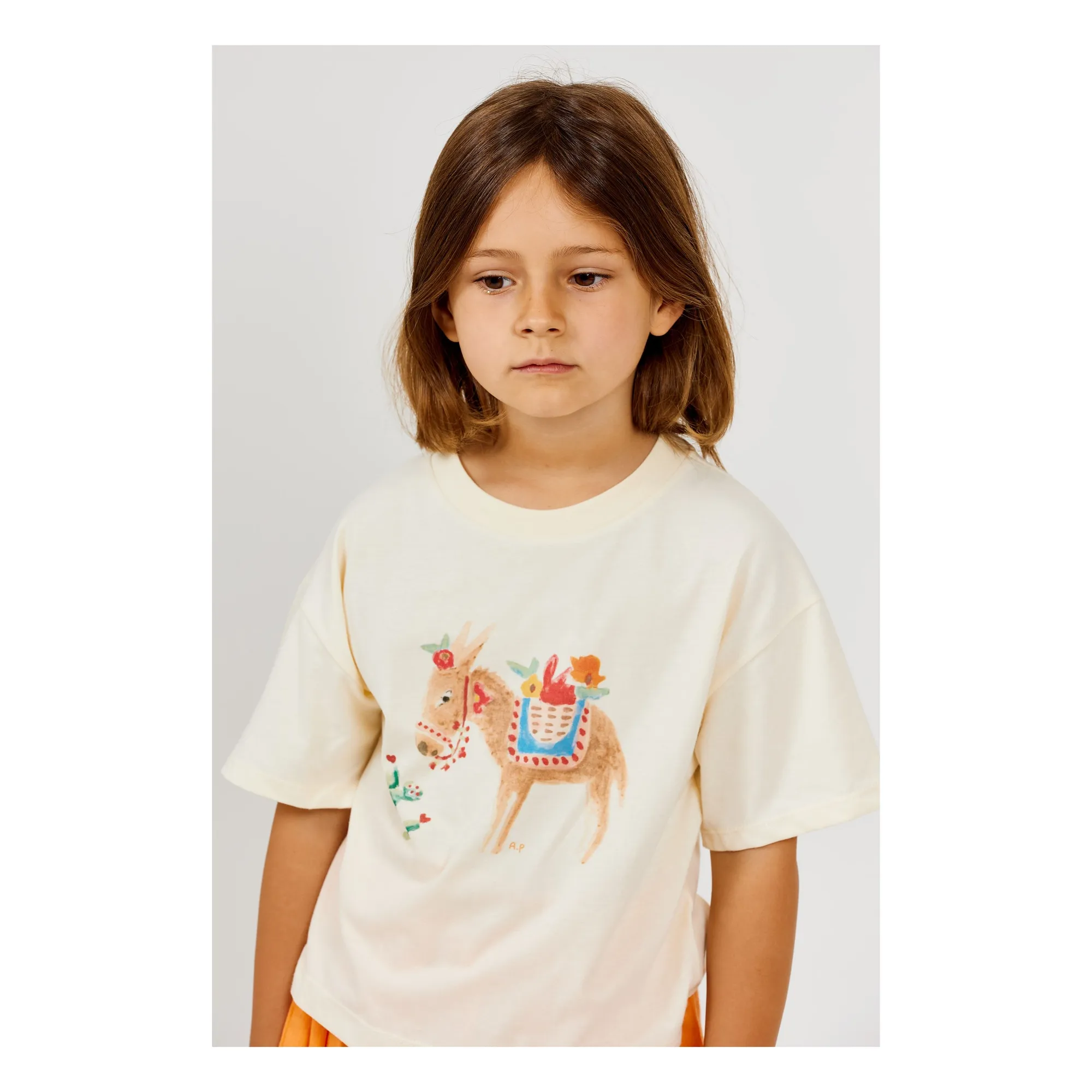 T-shirt Cheval Coton Bio | Ecru- Image produit n°2