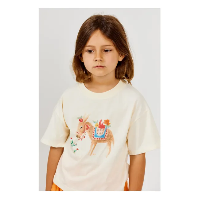 Horse T-shirt Organic cotton | Ecru