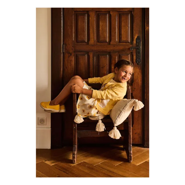 Gilet Poches Contrastées Coton Bio | Jaune