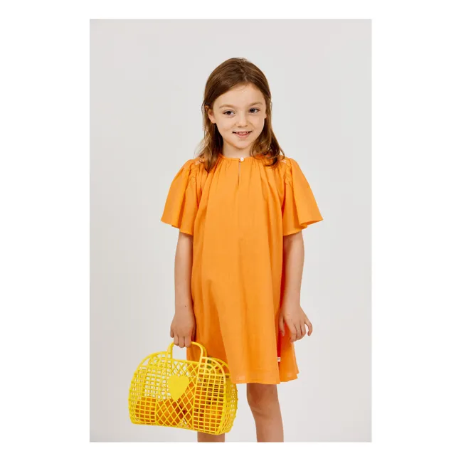 Robe Volants Voile Coton Bio | Orange