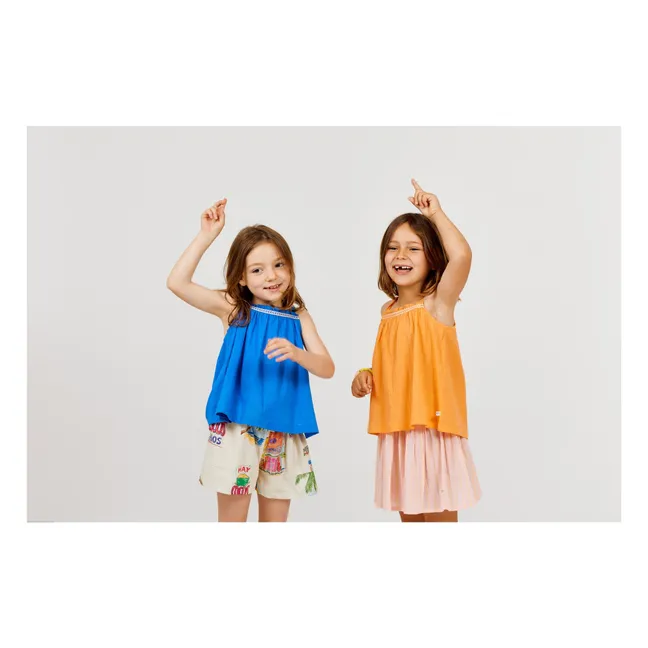 Top Bretelles Uni Voile Coton Bio | Orange