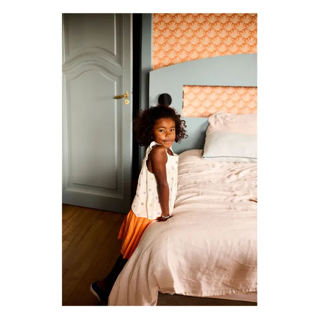 Top Bretelles Fleuri Voile Coton Bio | Ecru