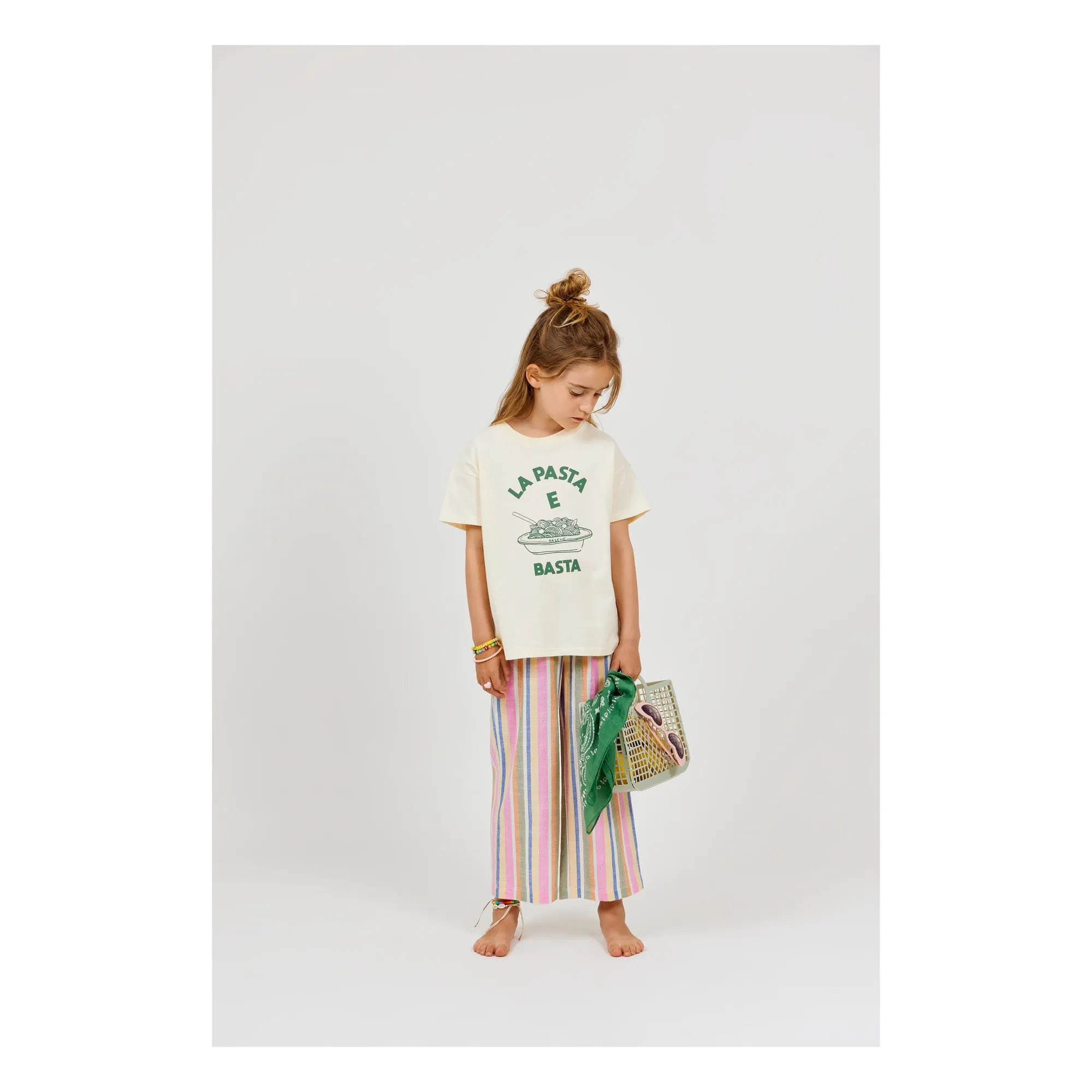 T-shirt La Pasta E Basta Coton Bio | Ecru- Image produit n°2
