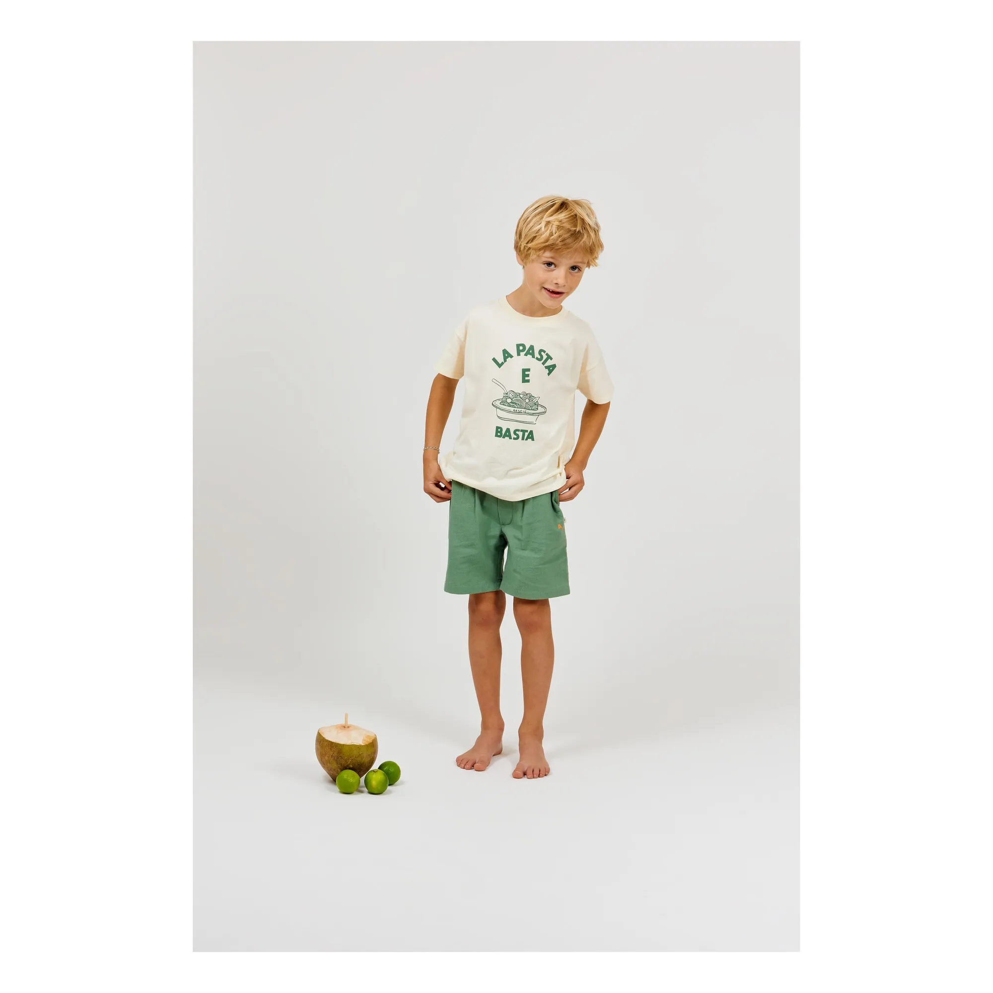 T-shirt La Pasta E Basta Coton Bio | Ecru- Image produit n°1