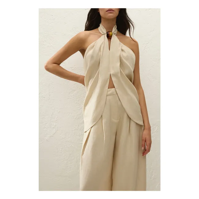 Biba Linen Top | Panna Cotta