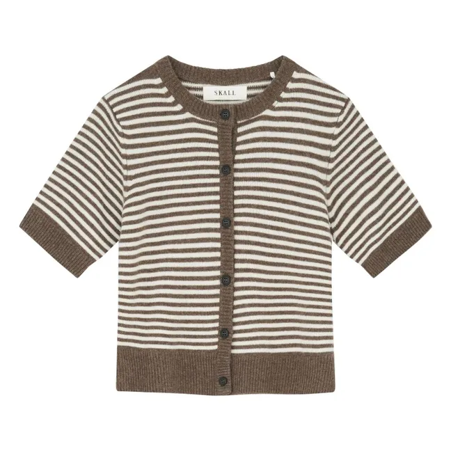 Cardigan Rayures Carmine Laine Mérinos | Marron