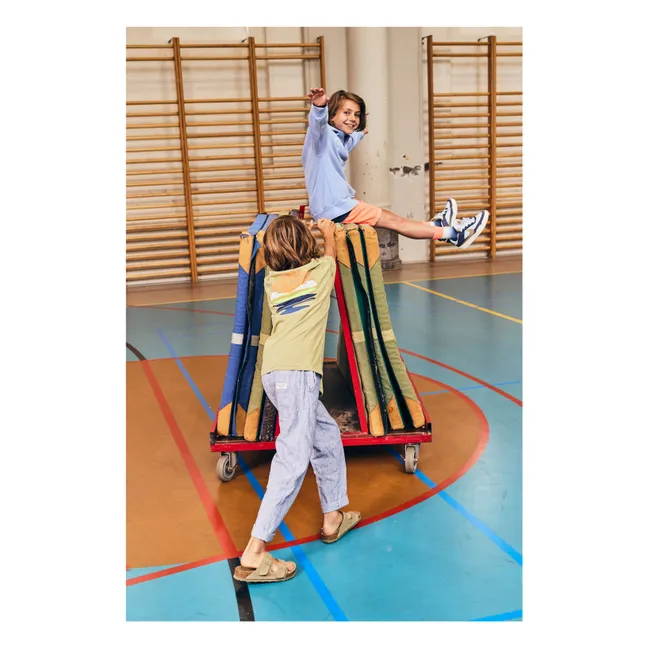 Zach Striped Linen Pants | Blue