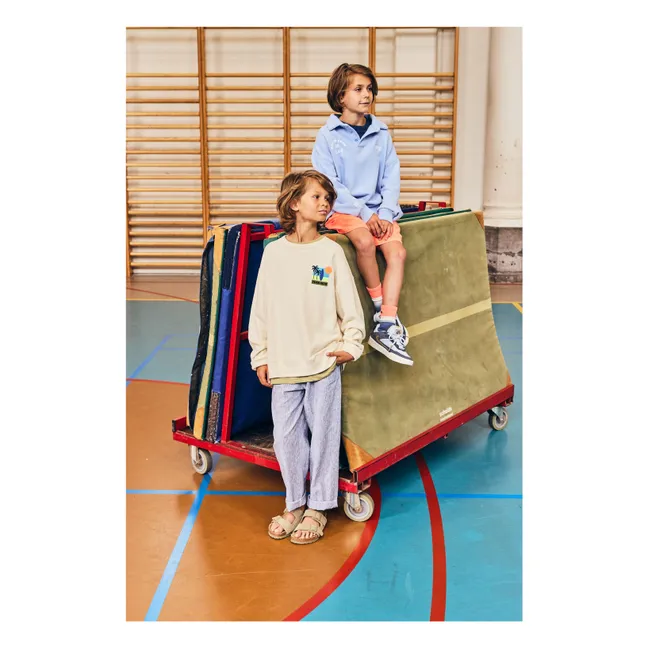 Pantalones de lino a rayas Zach  | Azul