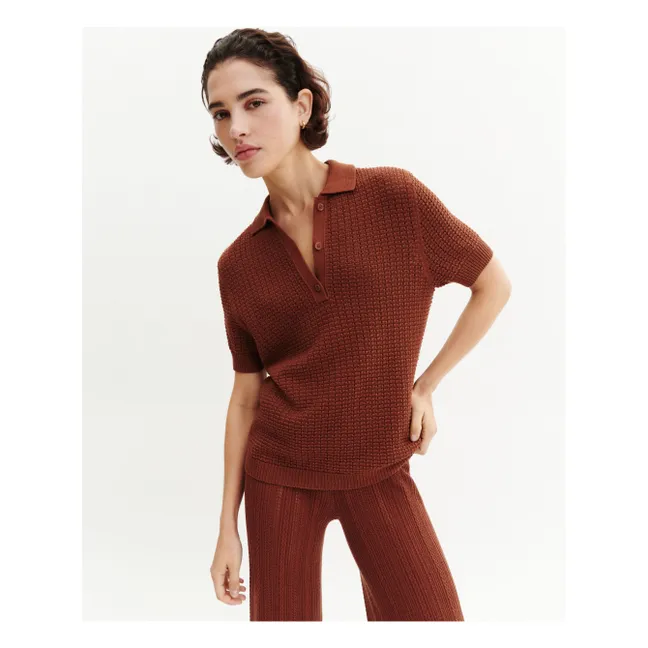 Polo Pointelle Gaufré | Henné