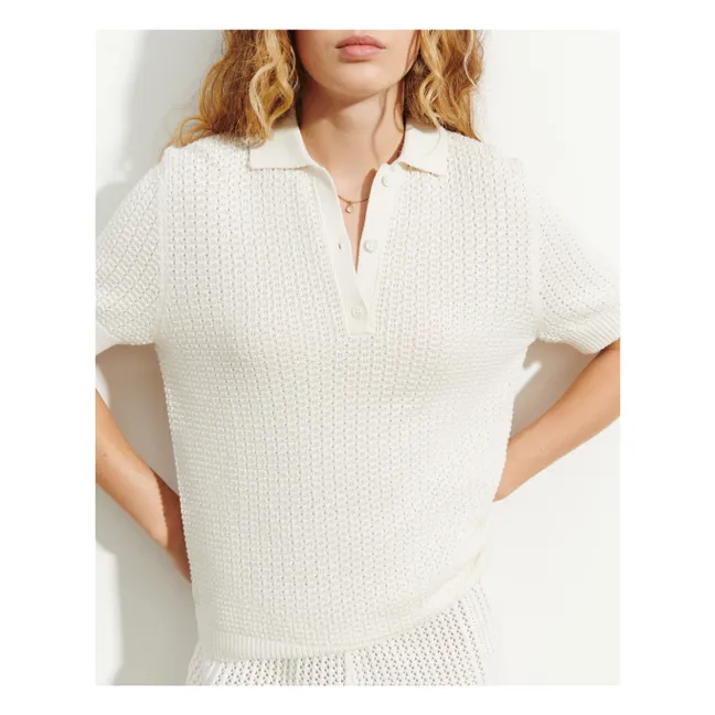 Polo Pointelle Gaufré | Naturel