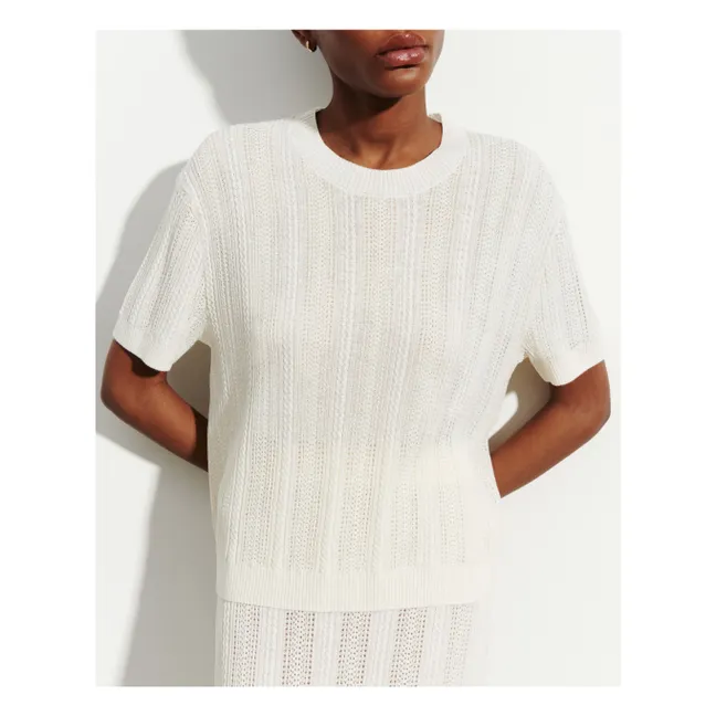 Maglione a punta in cashmere e seta | Naturale