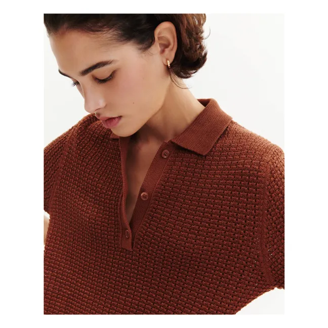 Polo Pointelle Gaufré | Henné