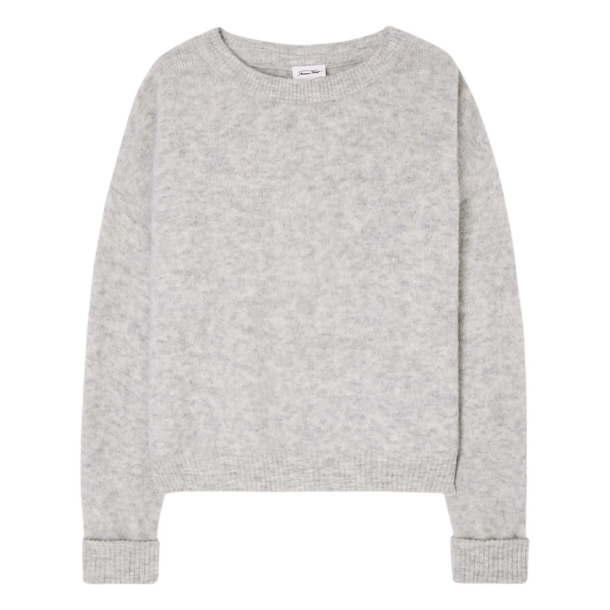American Vintage Light Eather Grey Vitow Alpaca And Wool Boatneck Sweater