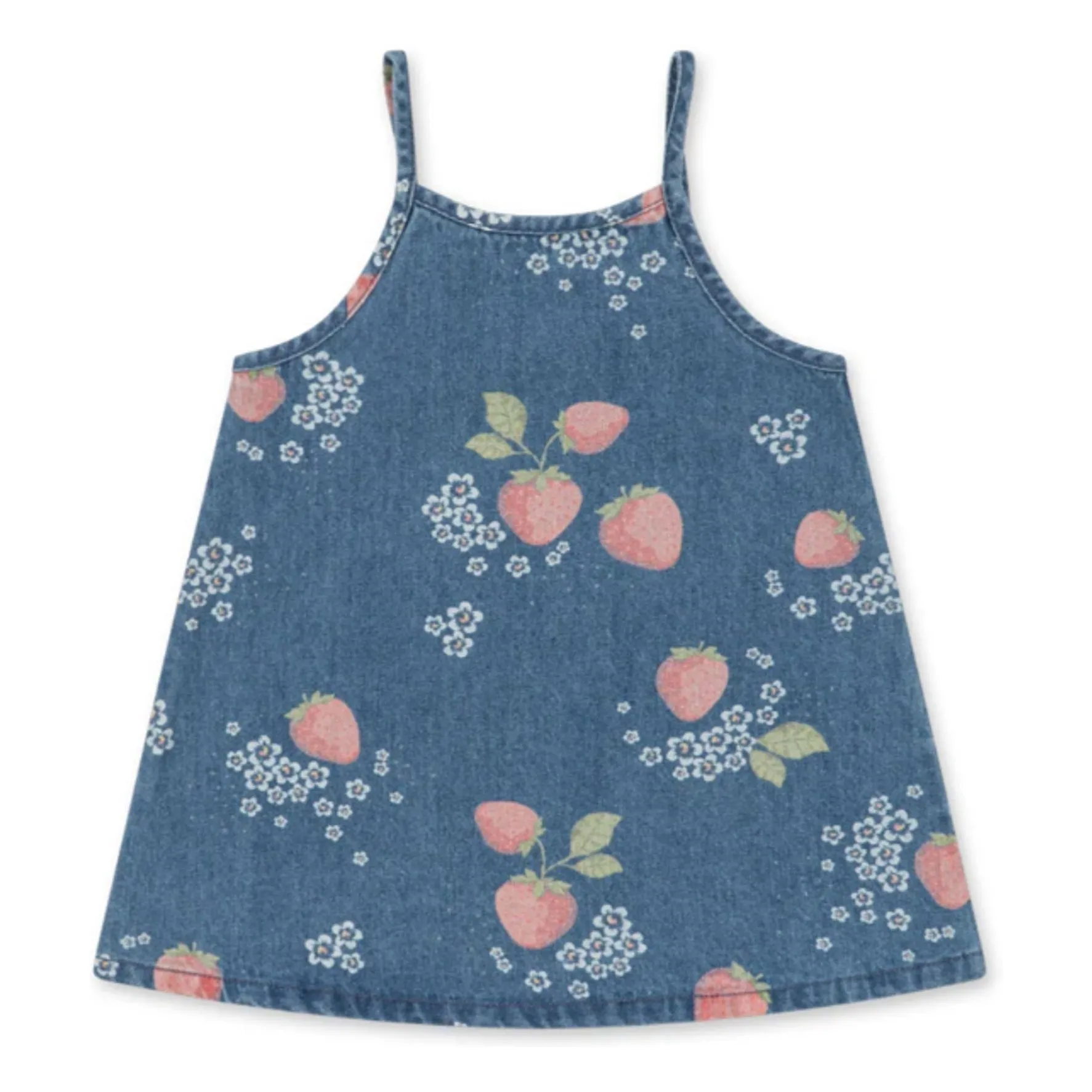 Konges Sløjd Blue Denim Strawberry Organic Cotton Dress