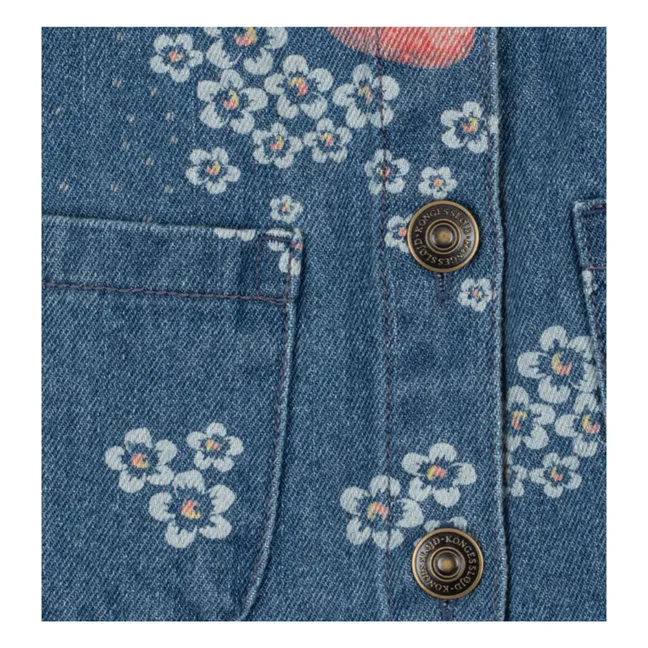 Jupe Denim Magot Fraises Coton Bio | Bleu