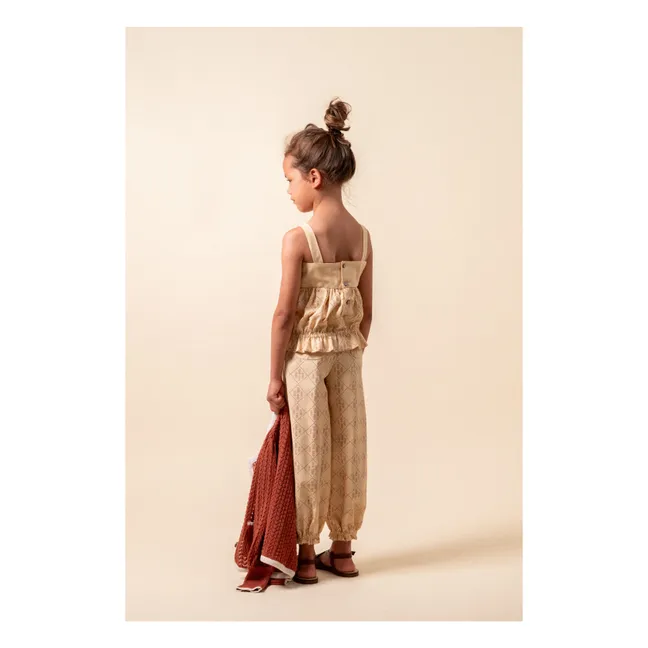 Castelflorite embroidered top Organic cotton | Honey