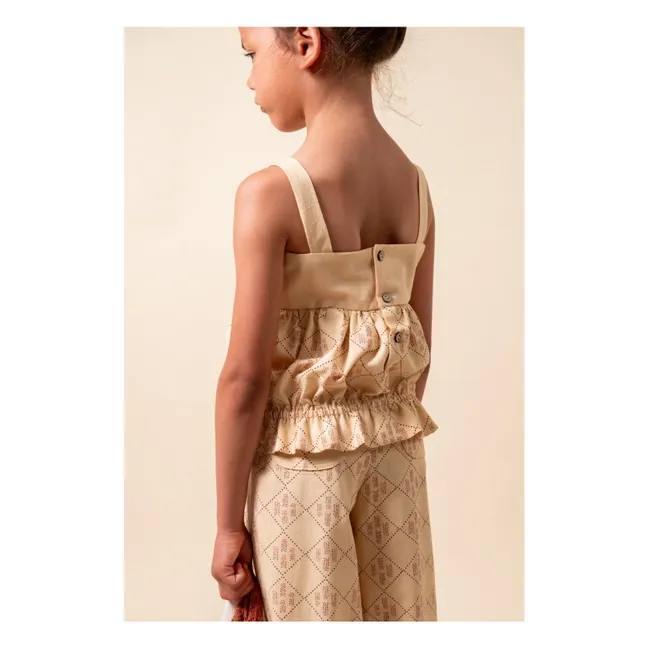Castelflorite embroidered top Organic cotton | Honey