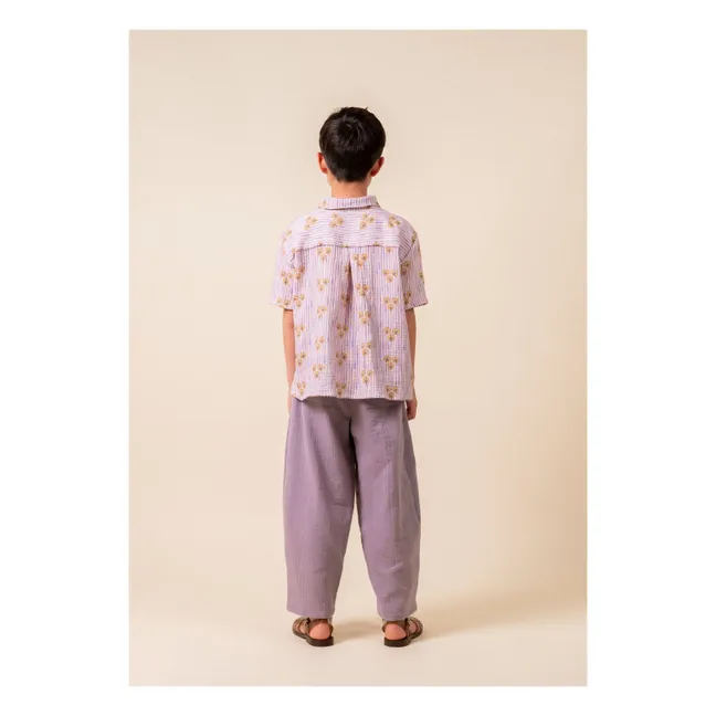 Baggy Antique Organic Cotton Gauze Pants | Mauve