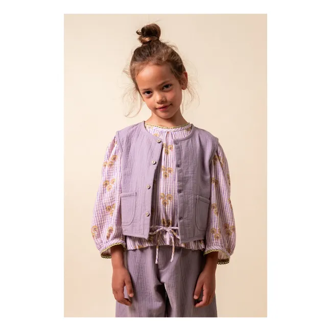 Veste Sans Manches Antique Gaze de Coton Bio | Mauve