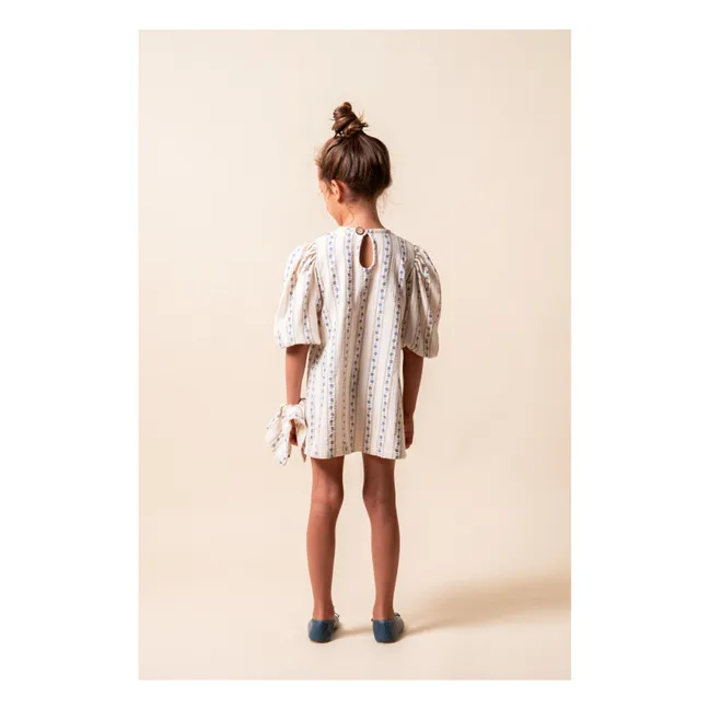 Sariñena Organic Cotton Flower Dress | Ivory