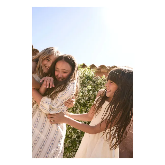 Sariñena Organic Cotton Flower Dress | Ivory