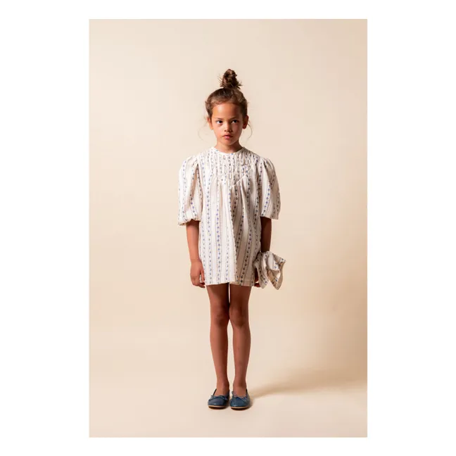 Sariñena Organic Cotton Flower Dress | Ivory