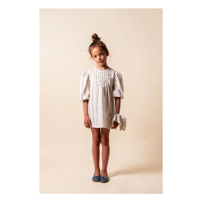 Sariñena Organic Cotton Flower Dress | Ivory