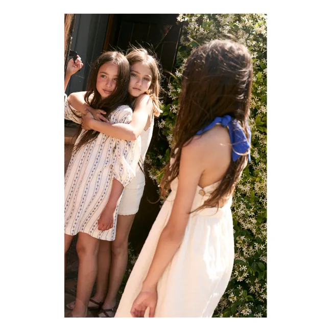 Sariñena Organic Cotton Flower Dress | Ivory