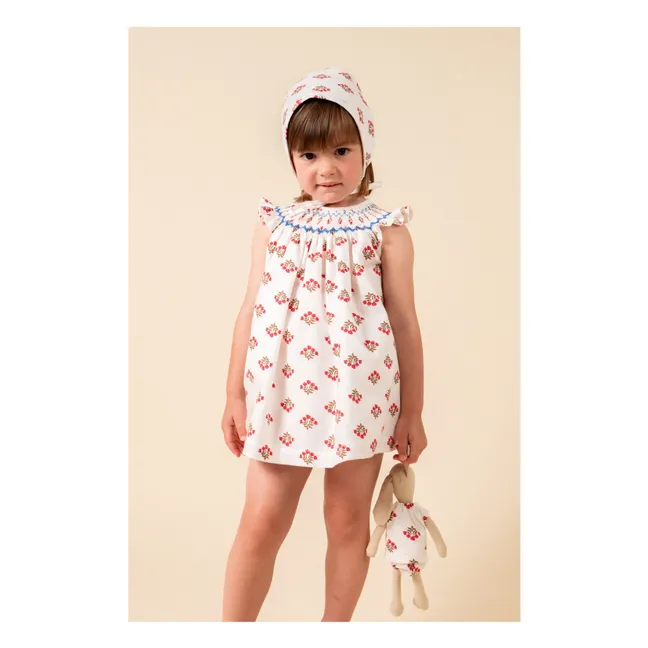 Monzón Organic Cotton Smocked Blouse and Bloomer Set | White