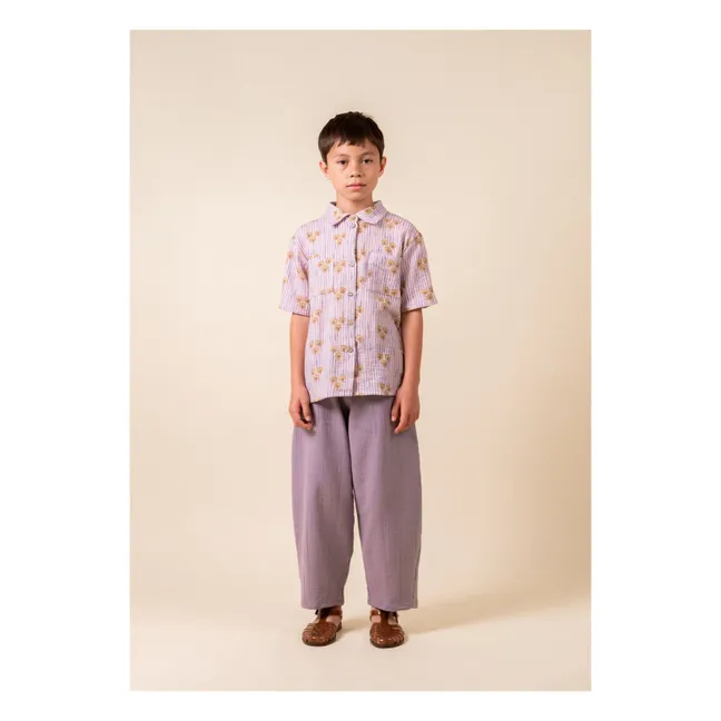 Striped Organic Cotton Cinca Pocket Shirt | Mauve