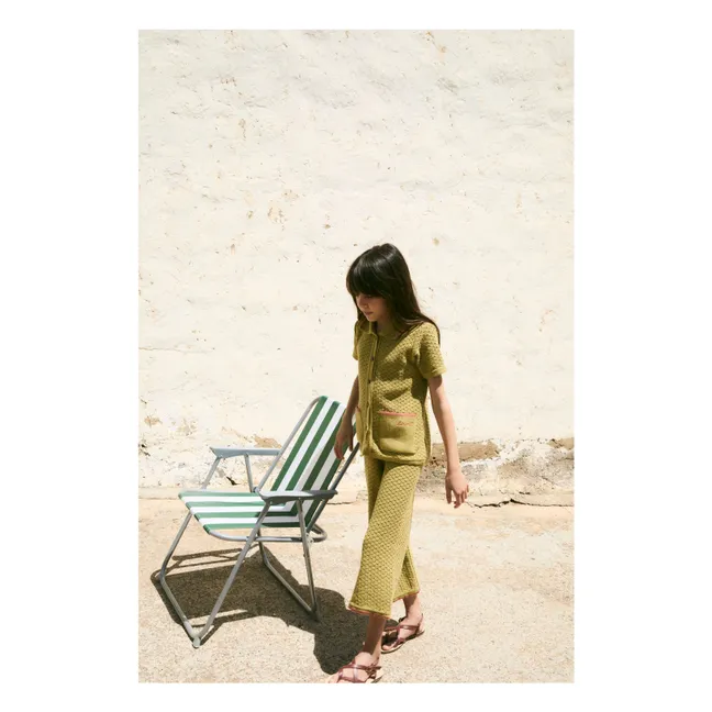 Pantalon Pointelle | Jaune vert