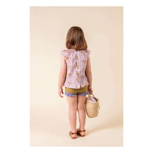 Ruffle Mesh Shorts | Yellow green