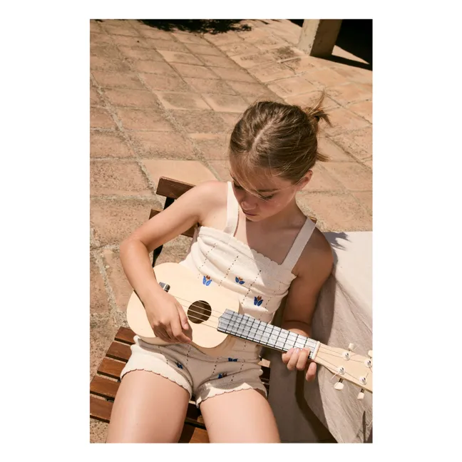 Embroidered Fine Knit Shorts | Ivory