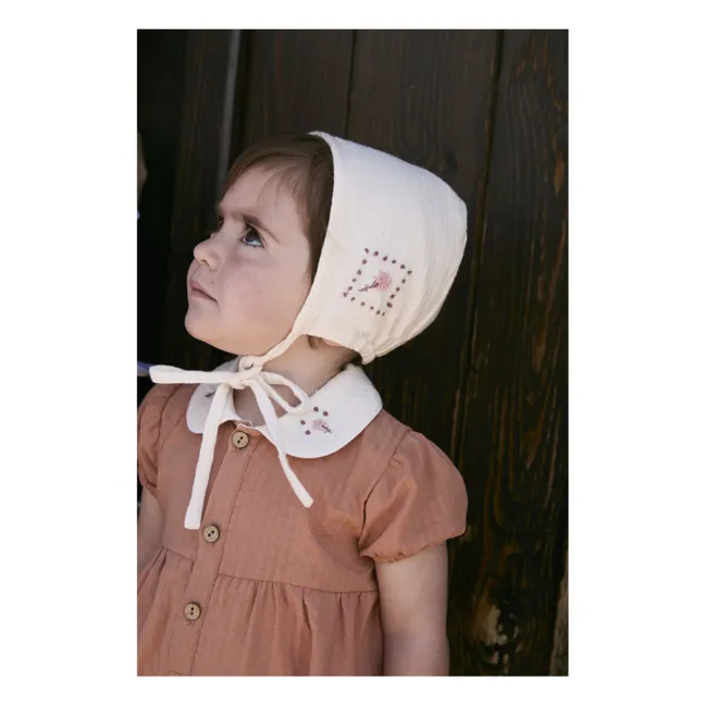 Organic cotton embroidered crush | Ivory