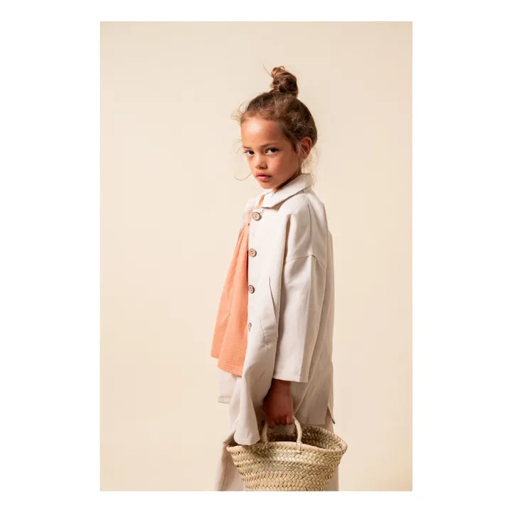 Blusa con cuello Claudine de algodón orgánico Dessert | Marrón Rojizo- Imagen del producto n°5