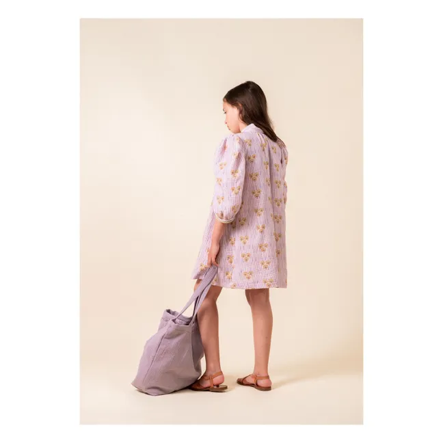 Vestido Cinca Smocked de algodón orgánico a rayas | Malva