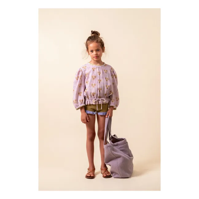 Cinca Blusa de rayas de algodón orgánico | Malva