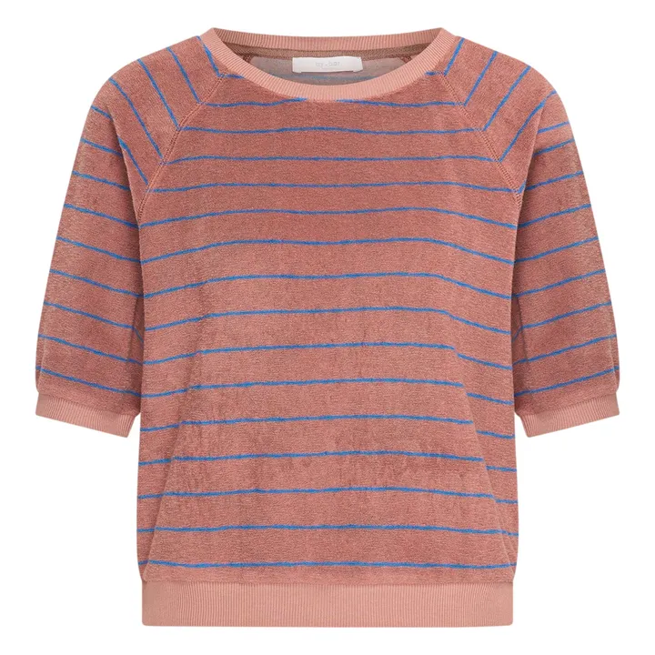 Camiseta de algodón ecológico Neva Stripes | Ladrillo- Imagen del producto n°0