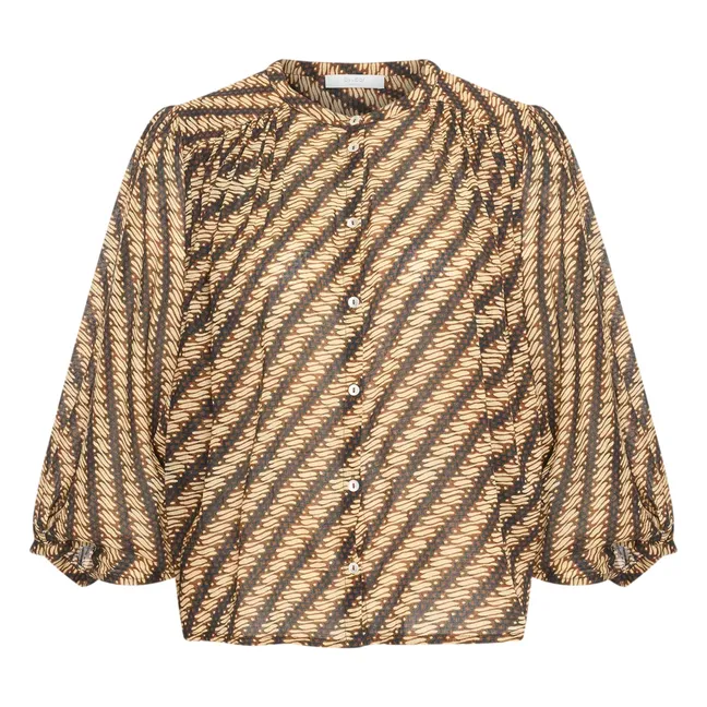 Blouse Becky Coton Bio | Marron